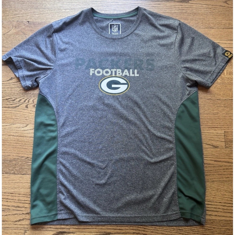 NFL Team Apparel Green Bay Packers Shirt Mens XL Grey‎ Green Football T-Shirt